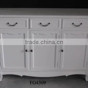3 Door 3 Drawer White Wooden Storage Cabinet/organizer Furniture thumbnail-1