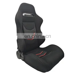 Black Suede Red Patch With Black Stitching Racing Seat Universal Car Use thumbnail-2