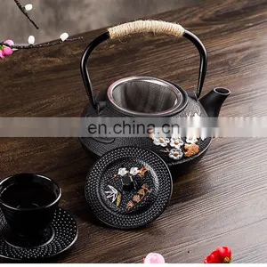 Turkish Moroccan Wholesale Magnetic Filter Steel Warmer Enamel Cast Iron Teapot thumbnail-5