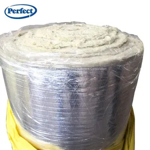 Thermal Insulation Materials FM Certificate Rock Wool Blanket With Aluminum Foil FSK Facing /wire Mesh thumbnail-2