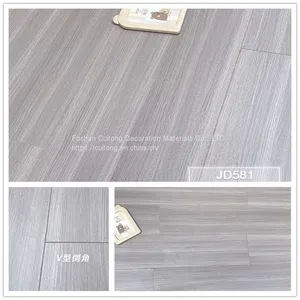 Foshan Wholesale 9mm Composite Wood Flooring Office Exhibition Hall Stores Laminate Flooring Manufacturers Direct Sales MDF Wood Flooring thumbnail-1