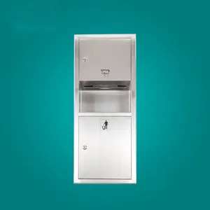 Stainless Steel Three-in-one Hand Dryer, Commercial Embedded Hand Dryer for Public Restrooms, Paper Box Trash Can. thumbnail-3