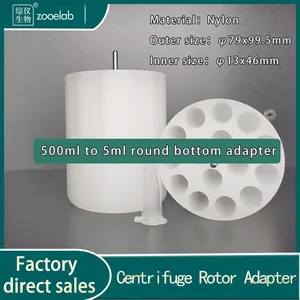 Centrifuge Adapter 500ml to 50ml 15ml 10ml 5ml Sleeve, 4x500ml Horizontal Rotor Converter thumbnail-2