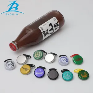 Biopin Non-Spill Low Lid Aluminum Pull Ring Caps 26mm for Beer Milk Juice Bottles thumbnail-3