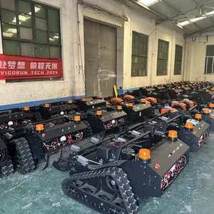 Industrial 48V Brushless Gas-electric Hybrid Remote Operated Lawn Mower VTLM800 High Torque Rubber Track 200m Range for Steep thumbnail-6