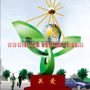 Modern Famous Arts Abstract Stainless Steel Plant Sculpture for Garden Decoration thumbnail-1