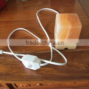 Himalayan Natural Rock Salt Lamp With Oak Base thumbnail-3