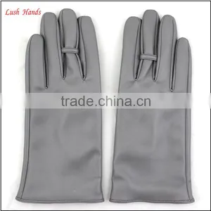 2016 Ladies Spring Fashion Grey All Kinds of Leather Hand Gloves With Ring thumbnail-1