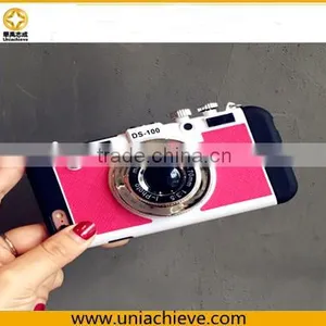 For IPhone 6S/6SPlus Fashion Design 3 in 1 Creative Silicone Camera Back Case Cover With Strap Pink thumbnail-3