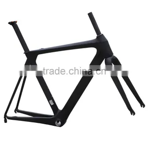 New Full Carbon Aero Road Bike Frame Adjustable Seatpost UD Matt BB86(DI2) thumbnail-1