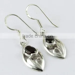 Affordable !! Garnet 925 Sterling Silver Earring, Silver Jewelry, Indian Silver Jewelry thumbnail-1