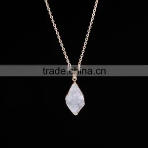 Latest Design Druzy Necklace Drusy Pendant Charm Necklace Agate Connector Pendant Necklace Gold Jewelry SMJ0123 thumbnail-4