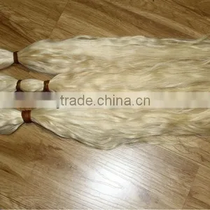 Silver Grey Bulk Virgin Remy Hair Bleached in Blonde Color,virgin Gray Remy Hair Bleached Bulk Hair Extensions thumbnail-1