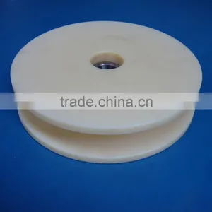 Natrual Custom Nylon Polyamide PA6 PA66 Plastic Pulley With Bearings China Factory thumbnail-4