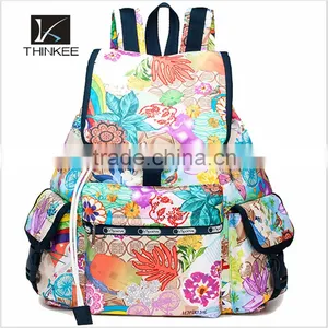 Printed Nylon Backpack Bags Fashion Rucksack Backpack for Girls thumbnail-1
