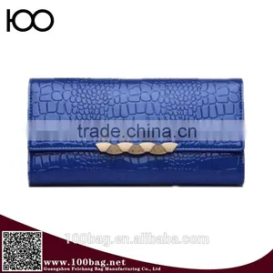 2016 New Arrival Women Genuine Leather Wallet Cowhide Crocodile Purse Security Ladies Party Clutches thumbnail-3