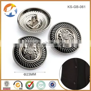 Free Sample Custom Made Logo Gun Metal Black Color Metal Sewing Buttons thumbnail-1