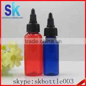 Blue Red Twist off Caps New Designed Pen Shape Unicorn Bottle 30ml 60ml120ml Pet Bottles Plastic Bottle Twist Top Cap thumbnail-1
