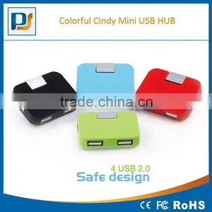 Portable Mini Cute Flat High Speed USB 2.0 HUB 4 Ports for PC Notebook Mac thumbnail-1