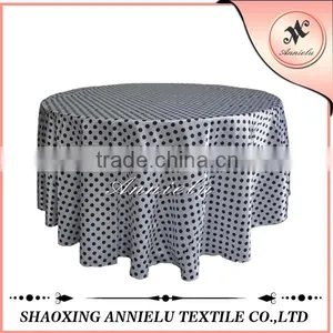 2015 New Style Circle Satin Printed Wedding Table Cloth thumbnail-1