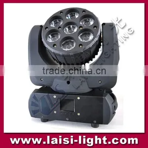 Guangzhou Laisi Stage Lighting 7*10w RBGW 4IN1 Beam Zoom Mini Led Moving Head for Sales thumbnail-1