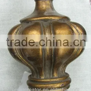 Tulip Gold Leaf Decorative Resin Finial for Wooden Curtain Rod; Home Decoration Accessories; Manufacturer From China thumbnail-1