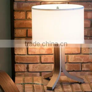 Vintage Wood Table Lamp, Dark Oak Base, Hardback Lampshade, Modern Bedside Table Lamp thumbnail-2