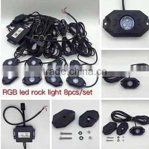 9W RGB Led Rock Lights Waterproof Off Road LED Rock Light Kit - 8 Pods LED Rock Lights For Off Road Quality Choice thumbnail-1