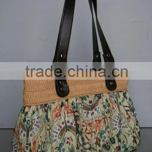 Fabric+grass Handbag thumbnail-1