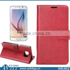 China Supplier Retro Wallet Case for S6,Flip Leather Case for Galaxy S6 With Card Holder thumbnail-4