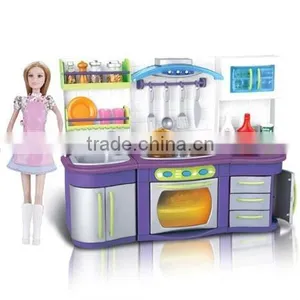 2801D Plastic Toy Mini Kitchen With Doll thumbnail-1