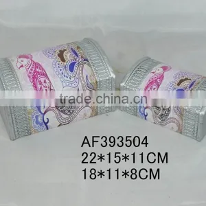 Wood Fabric Woodpecker Jeweled Box thumbnail-1