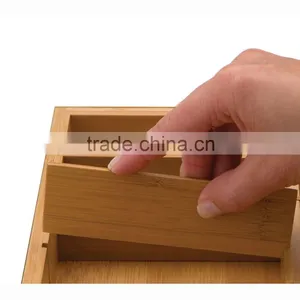 Bamboo Drawer Organizer Boxes Bamboo Desk Organizer 5 Pcs Container thumbnail-2