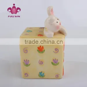Easter Ceramic Porcelain Canister Square Ceramic Canister thumbnail-2