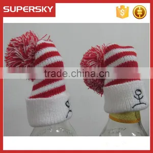 C1681 Santa Wine Bottle Hat Knit Pattern thumbnail-3