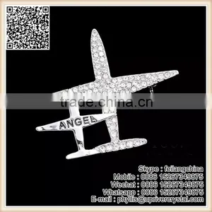 Fashion Man And Women Diamond Crystal Sailboat Brooch Pin thumbnail-2