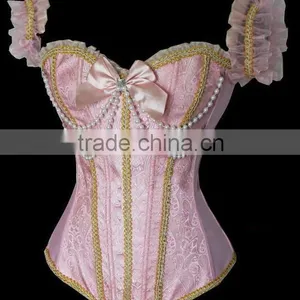 2015 Sexy Steel Boned Overbust Corset and BustiersTight Lacing Waist Trainer thumbnail-1