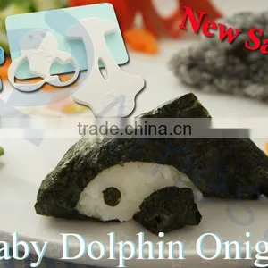 Japanese Kitchenware Decoration Cookware Gift Lunch Box Bento Cook Tools Rice Ball Molds Set Baby Dolphin Onigiri thumbnail-1