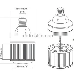 Singapore UL Listed LED Corn Lamps, 80W With SAMSUNG 5630 LEDs and Rubycon Capacitors, Retrofit IP64 Led Corn Lamp thumbnail-2