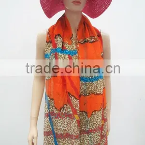 Leopard Pattern Scarf,100% Polyester Scarf,Long Size Scarf thumbnail-1