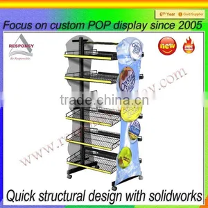 New Products Pop up Metal Cup Bread Display Rack for Retail Store thumbnail-3