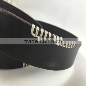 Brass Hore Shoe Buckle Genuine Leather Western United States Cowboy Style Belt thumbnail-5