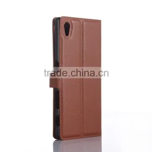 Cheap Goods From China Credit Card Slots Wallet Lychee Leather pu Leather Cover for Sony z5 Premium Wholesale thumbnail-5
