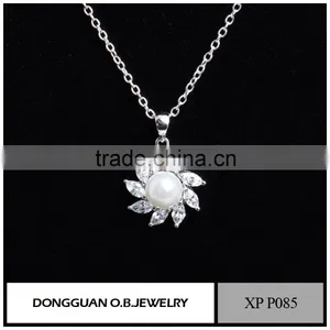 Pink Color Single Stone Pendant Necklace/silver Plated Classic Design thumbnail-4
