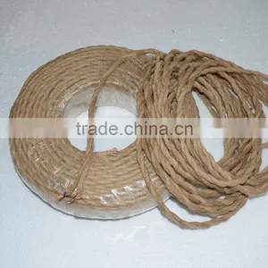 Twisted Flax 2 Core Electric Wire 0.75mm Rope Hemp Covered Pendant Wire thumbnail-5
