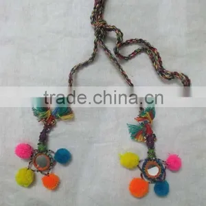 Latest 2015 Kuchi Afghan Banjara Tribal Beaded Hair Hanging Tribal Tassels Belly Dancing Costume Bag Tassels thumbnail-1