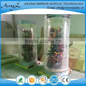 Clear Plastic Round Acrylic Fish Tank Aquarium Acrylic Cylinder thumbnail-3