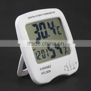 New Smart Large LCD Digital Hygro Thermometer Temperature Humidity Time MAX MIN Clock Calendar Alarm Meter BJ-303A Wholesale thumbnail-2