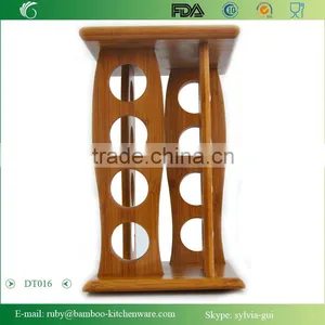 DT016/Bamboo Wooden Salt Pepper Surgar Spice Glass Bottle Jar Shaker Holder Rack Stand thumbnail-1