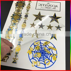 Custom Body Temporary Gold Silver Foil Metallic Flash Tattoos thumbnail-2